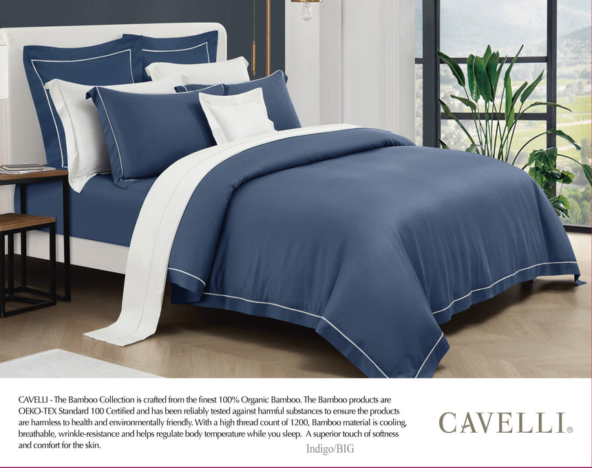 The Bamboo - Bed Set - Indigo - Super King