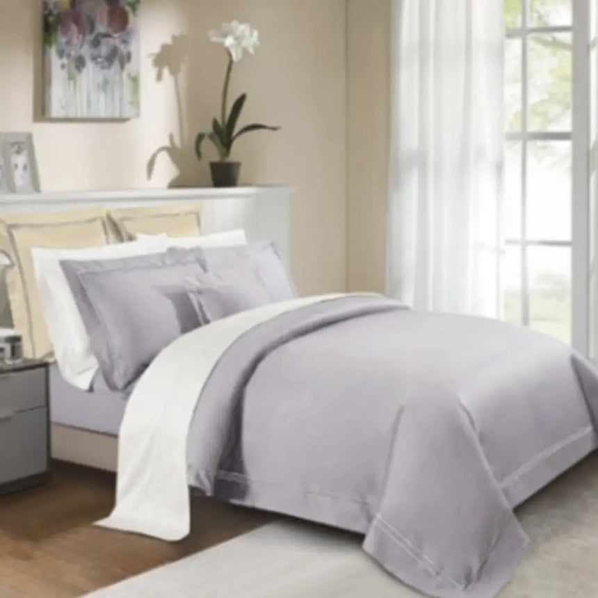 Egyptian Cotton (Three Line Top Stitch) Bedset - Lavender - Super King
