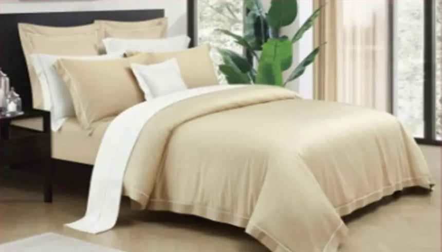 Egyptian Cotton (Three Line Top Stitch) Bedset - Porcelain - Super Single