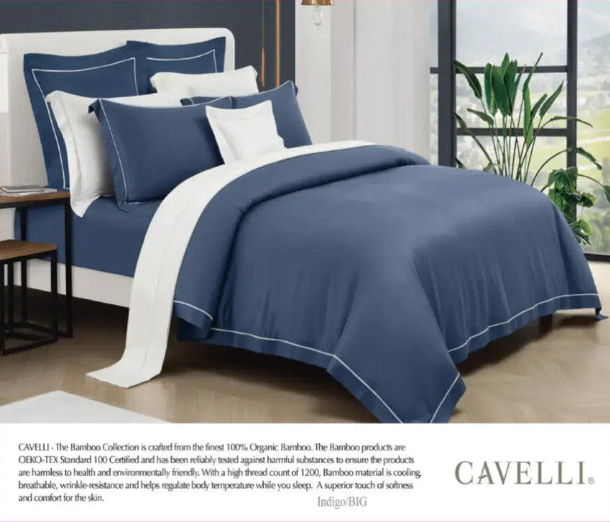 The Bamboo - Bed Set - Indigo - Single