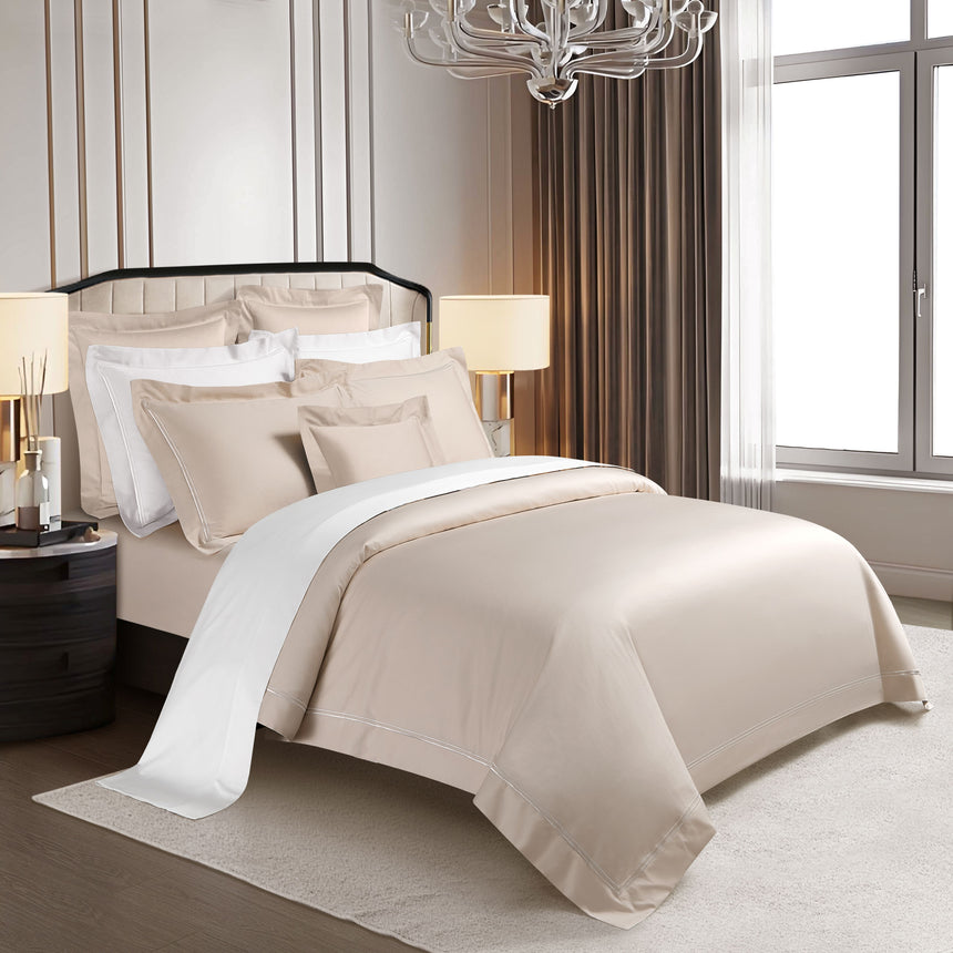 Egyptian Cotton (Double Line Top Stitch) Bedset - Blush Pink - King