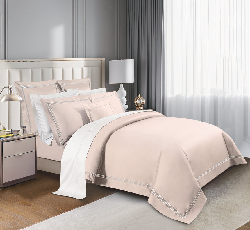 Egyptian Cotton (Three Line Top Stitch) Bedset - Peony - King